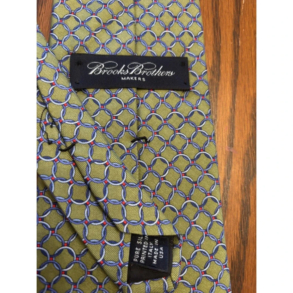 Brooks Brothers Makers Silk Green Link Tie 59